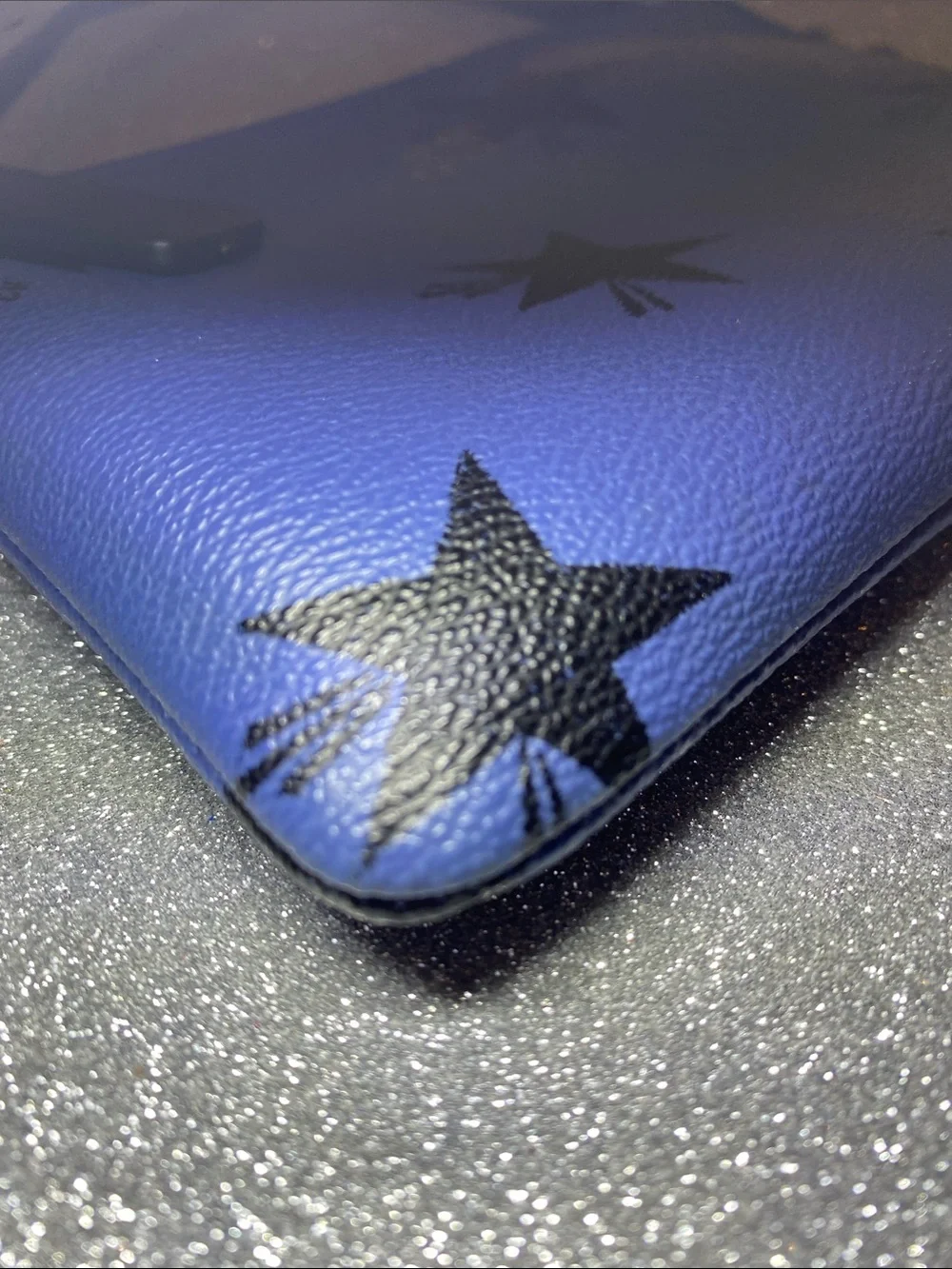 Coach Blue and Black Star Wristlet